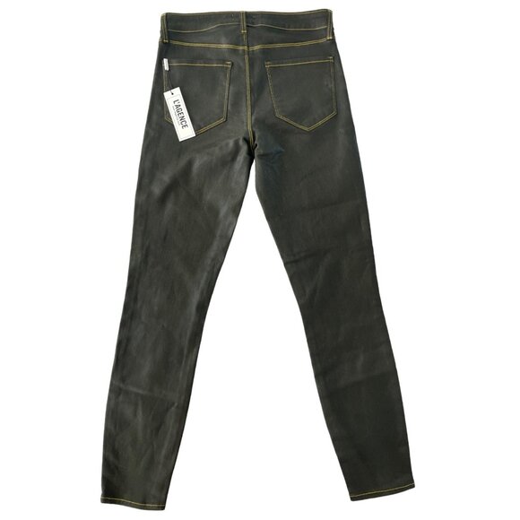 L’Agence Margot High Rise‎ Skinny Coated Army Green Gold Contrast 25 Stretch NWT - Picture 9 of 11